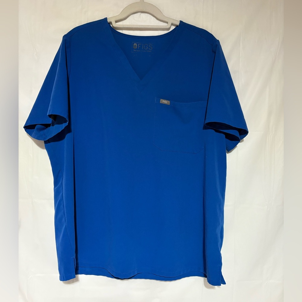 FIGS V-Neck Scrub Top in Bright Blue